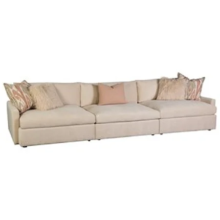 Large 3-Piece Contemporary Sectional Sofa with Deep Seats